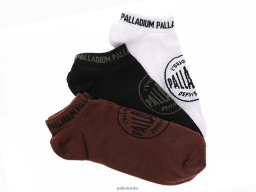 Palladium BE | Palladium pack de chaussettes angulaires noir/blanc/marron unisexe chaussettes 8R08HN338